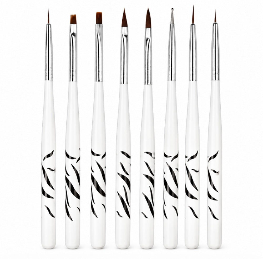 8-Piece Nail Art Brush Set for Gel & Acrylic | TIKA