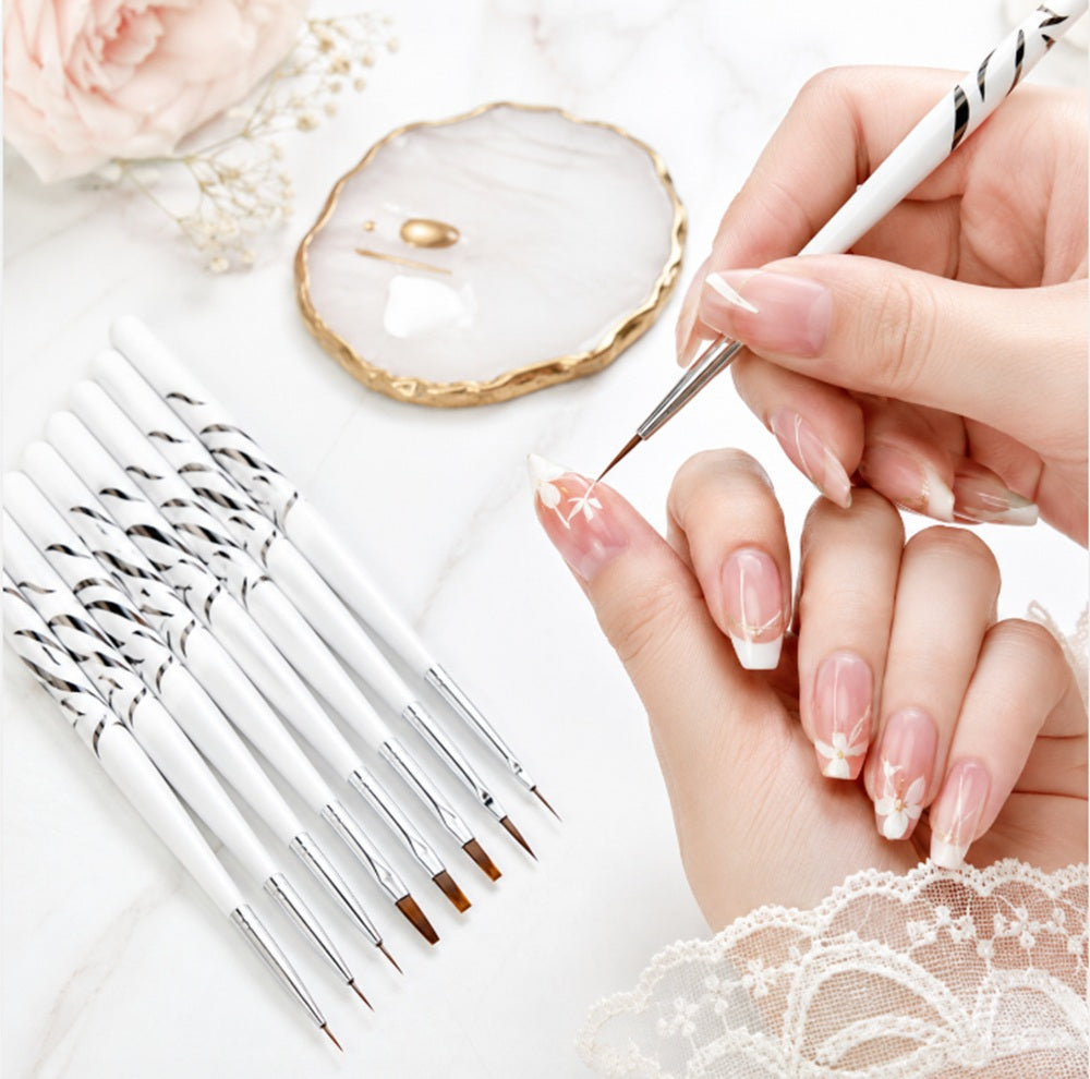 8-Piece Nail Art Brush Set for Gel & Acrylic | TIKA