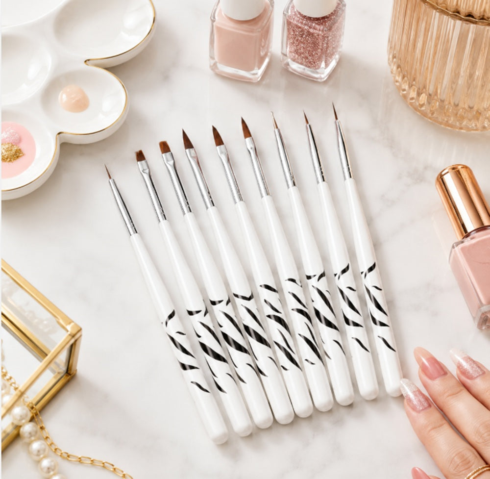 8-Piece Nail Art Brush Set for Gel & Acrylic | TIKA