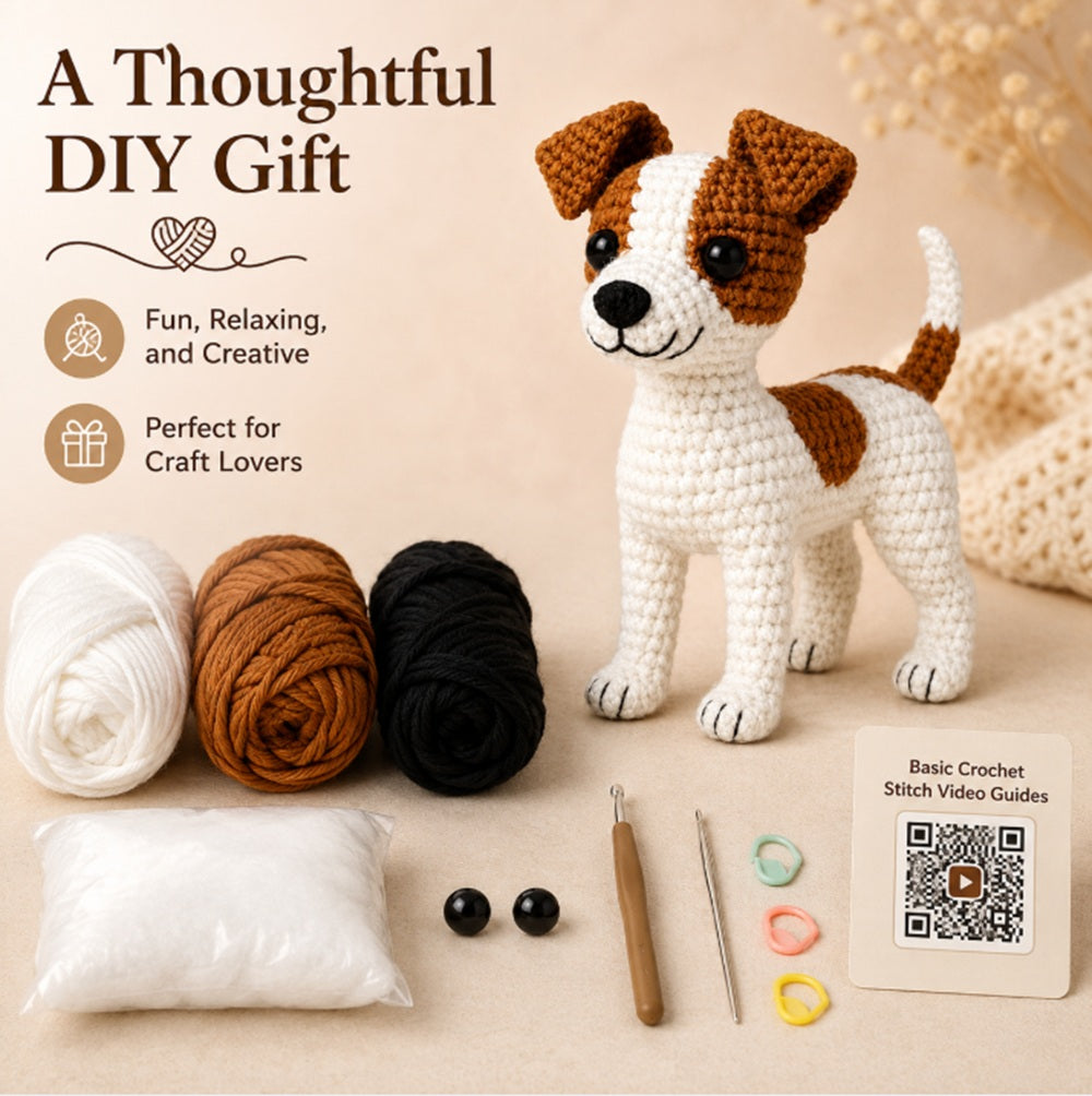 Cute Dog Amigurumi Crochet Kit for Beginners | TIKA