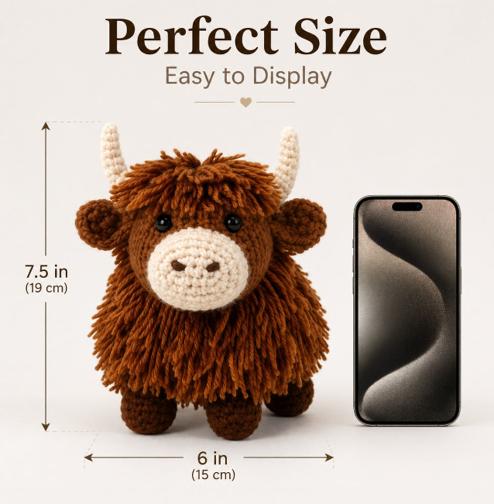 Highland Cow Crochet Kit for Beginners with Video Tutorial – TIKA