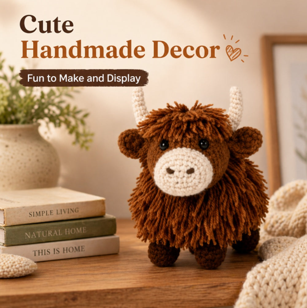Highland Cow Crochet Kit for Beginners with Video Tutorial – TIKA