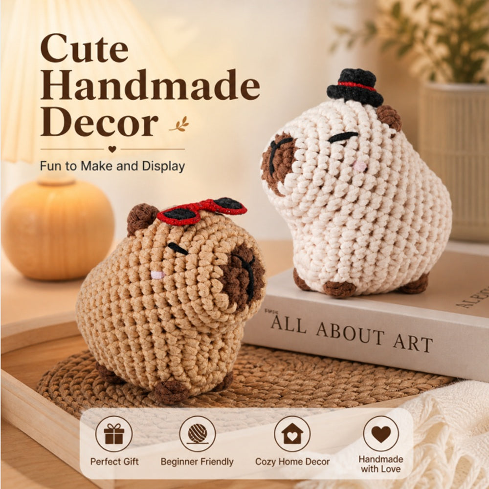 Capybara Crochet Kit for Beginners, 2 Pack with Video Tutorials – TIKA