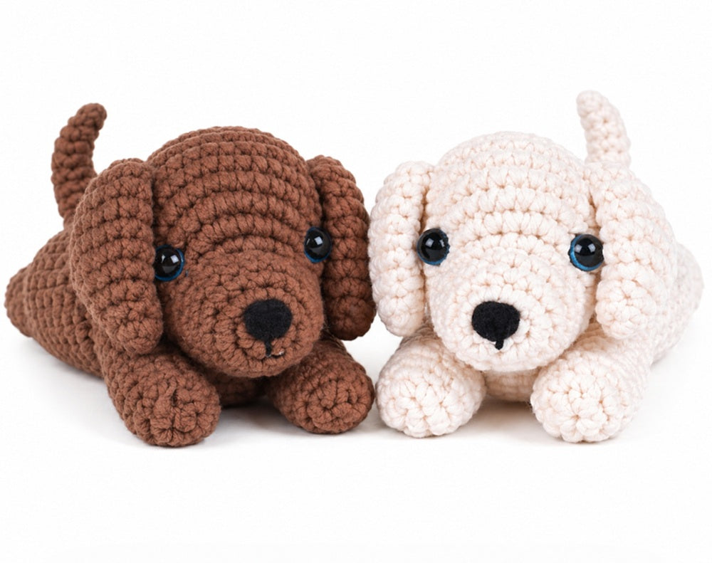 Golden Retriever Crochet Kit for Beginners, 2 Pack with Video – TIKA