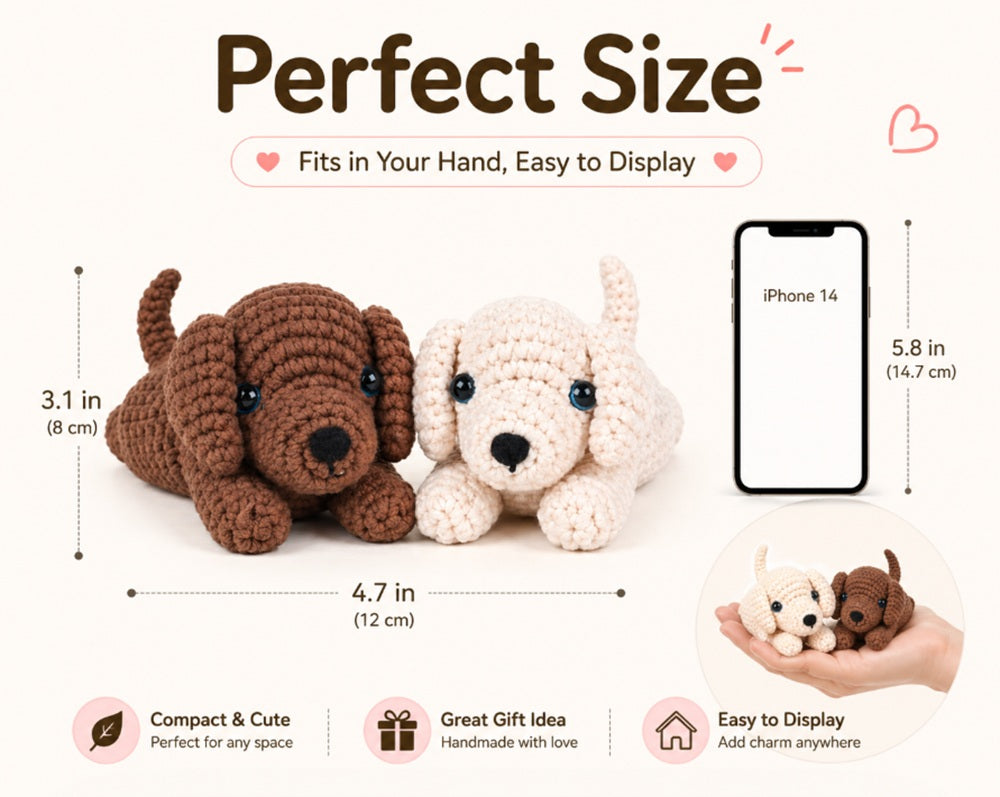 Golden Retriever Crochet Kit for Beginners, 2 Pack with Video – TIKA