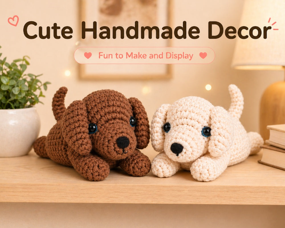 Golden Retriever Crochet Kit for Beginners, 2 Pack with Video – TIKA