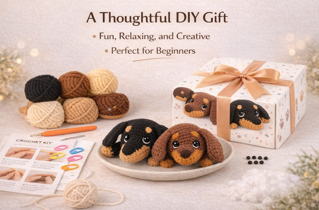 Dachshund Crochet Kit for Beginners, 2 Pack with Video Tutorial – TIKA