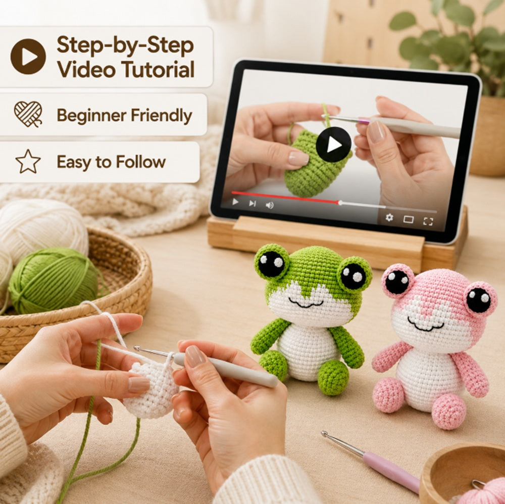 Frog Crochet Kit for Beginners, 2 Pack with Video Tutorial – TIKA