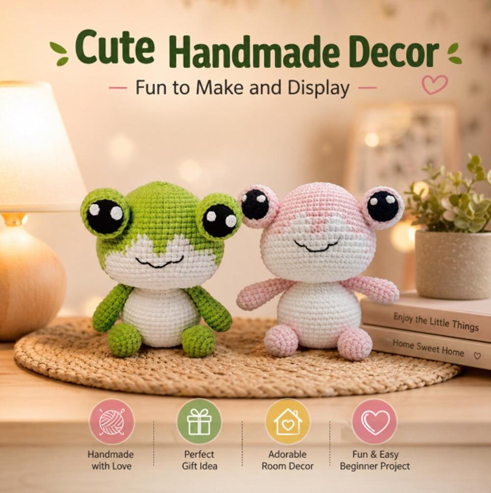 Frog Crochet Kit for Beginners, 2 Pack with Video Tutorial – TIKA