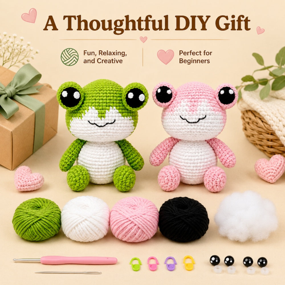 Frog Crochet Kit for Beginners, 2 Pack with Video Tutorial – TIKA