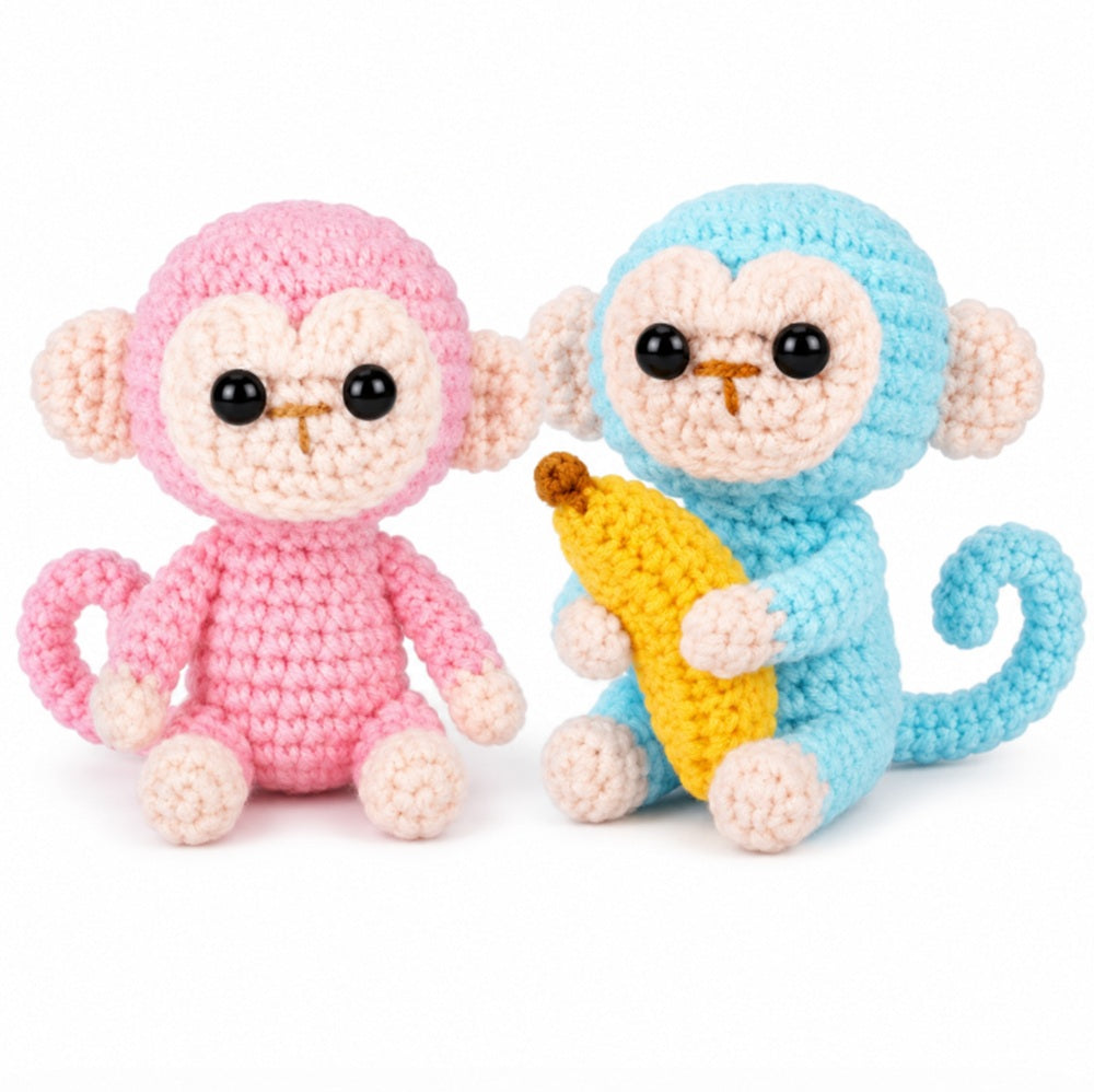 Monkey Crochet Kit for Beginners, 2 Pack with Video Tutorials – TIKA