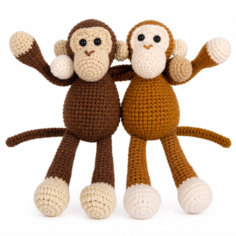 Chimpanzee Crochet Kit for Beginners, 2 Pack with Video Tutorials – TIKA