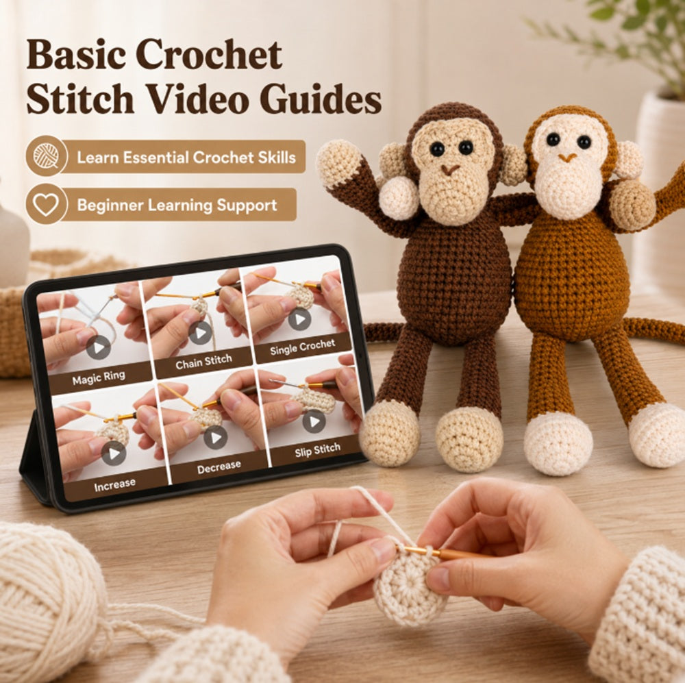 Chimpanzee Crochet Kit for Beginners, 2 Pack with Video Tutorials – TIKA