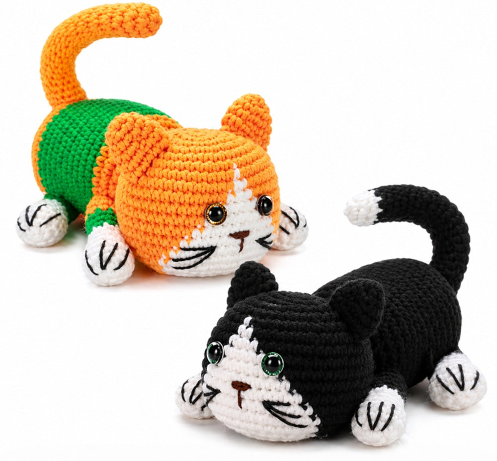 Cat Amigurumi Crochet Kit for Beginners, 2 Pack with Video – TIKA