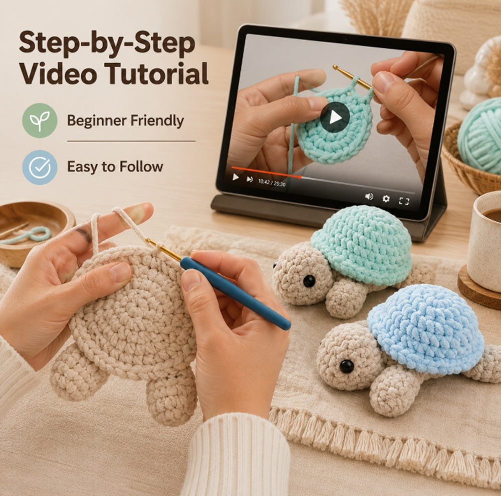Turtle Crochet Kit for Beginners, 2 Pack with Video Tutorial – TIKA