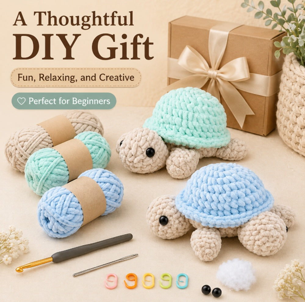 Turtle Crochet Kit for Beginners, 2 Pack with Video Tutorial – TIKA