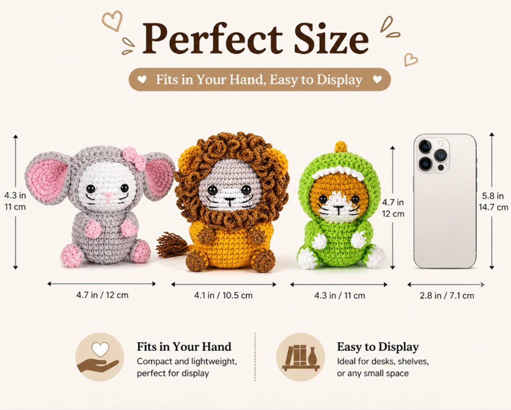 Cat Family Crochet Kit for Beginners, 3 Pack with Video – TIKA