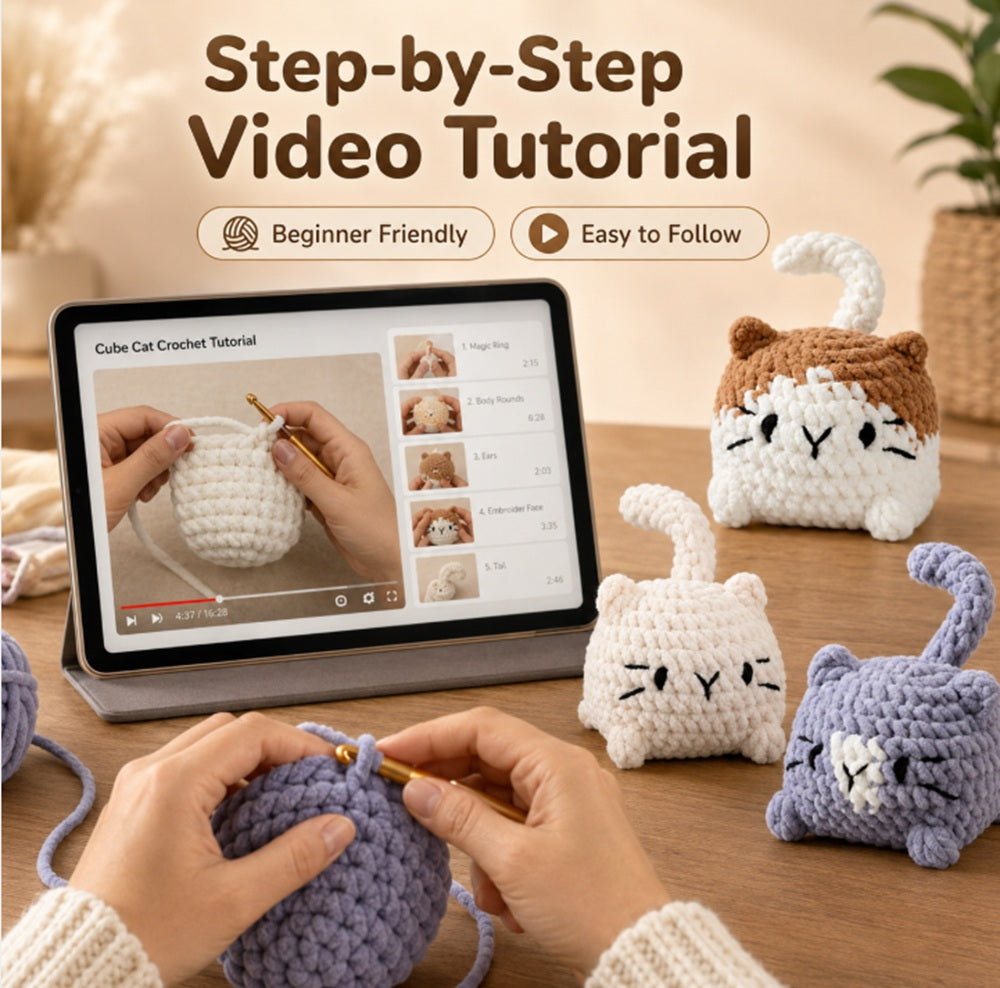 Cat Crochet Kit for Beginners, 3 Pack with Video Tutorial – TIKA
