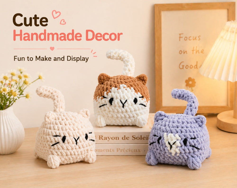 Cat Crochet Kit for Beginners, 3 Pack with Video Tutorial – TIKA