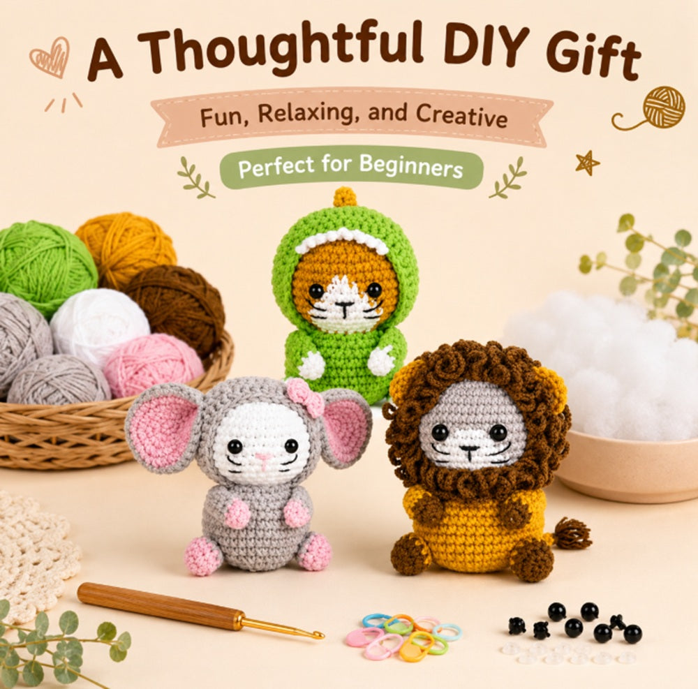 Cat Family Crochet Kit for Beginners, 3 Pack with Video – TIKA