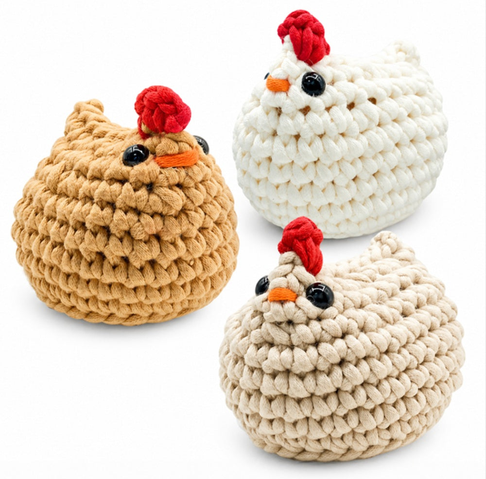Chicken Crochet Kit for Beginners, 3 Pack with Video Tutorial – TIKA