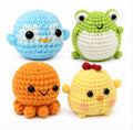 Animal Crochet Kit for Beginners, 4 Pack: Octopus, Frog, Chick & Puffer Fish – TIKA