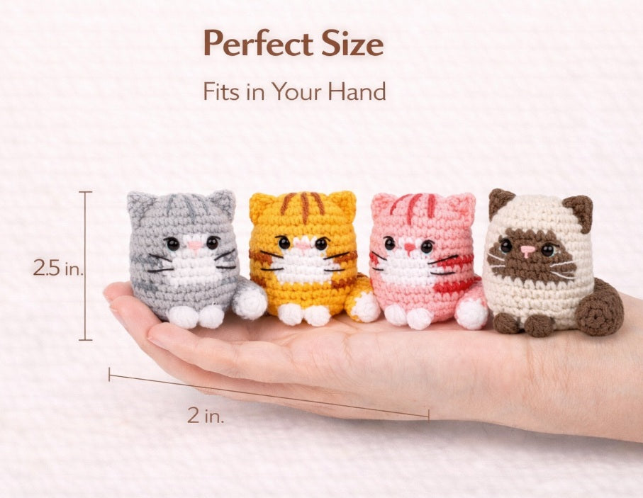 Cat Crochet Kit for Beginners, 4 Pack with Video Tutorial – TIKA