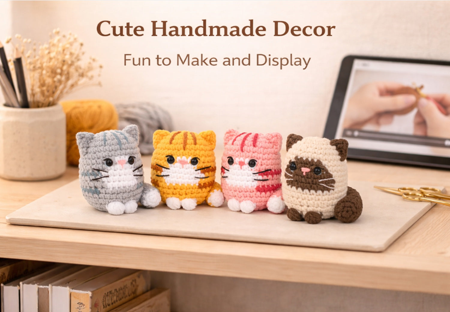 Cat Crochet Kit for Beginners, 4 Pack with Video Tutorial – TIKA