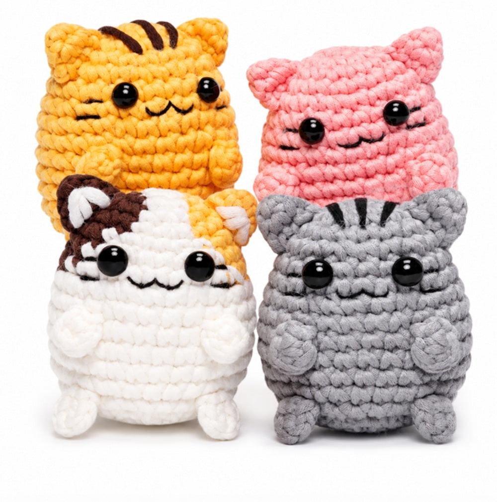 Cat Crochet Kit for Beginners, 4 Pack with Video Tutorials – TIKA