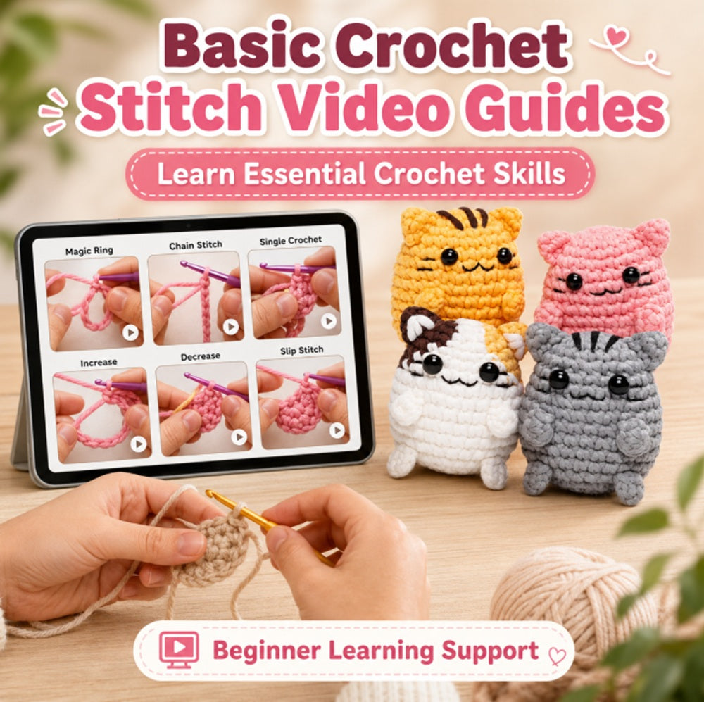 Cat Crochet Kit for Beginners, 4 Pack with Video Tutorials – TIKA