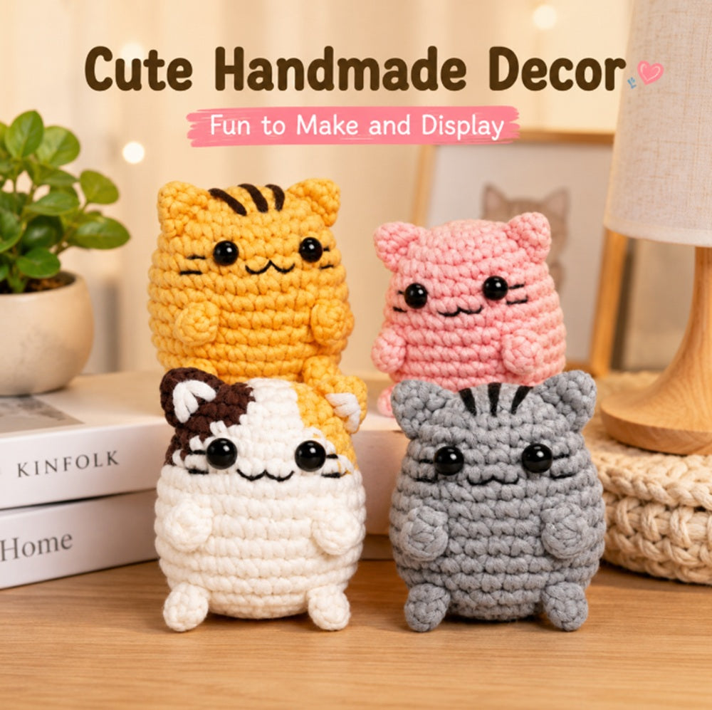 Cat Crochet Kit for Beginners, 4 Pack with Video Tutorials – TIKA