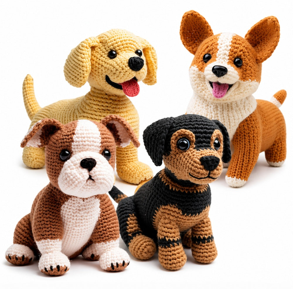 Puppy Crochet Kit for Beginners, 4 Pack with Video Tutorial – TIKA