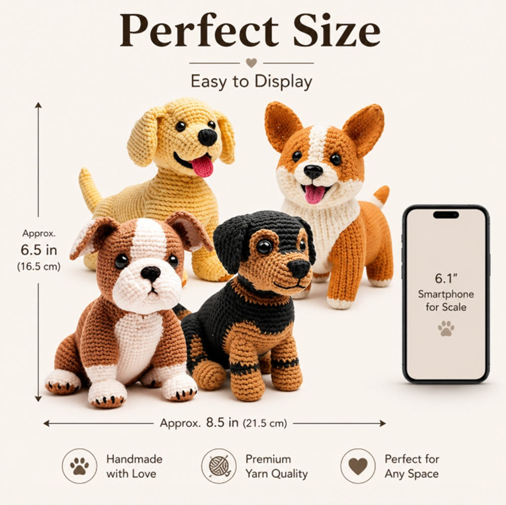 Puppy Crochet Kit for Beginners, 4 Pack with Video Tutorial – TIKA