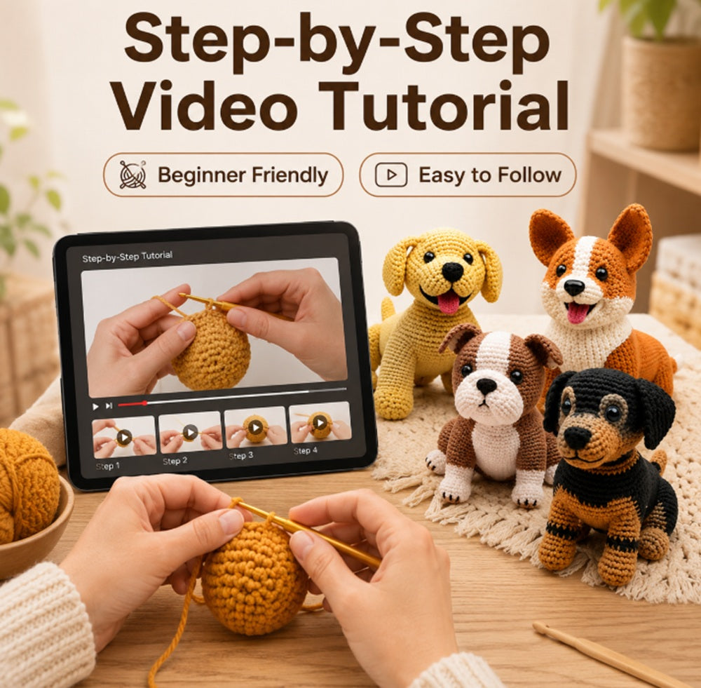 Puppy Crochet Kit for Beginners, 4 Pack with Video Tutorial – TIKA