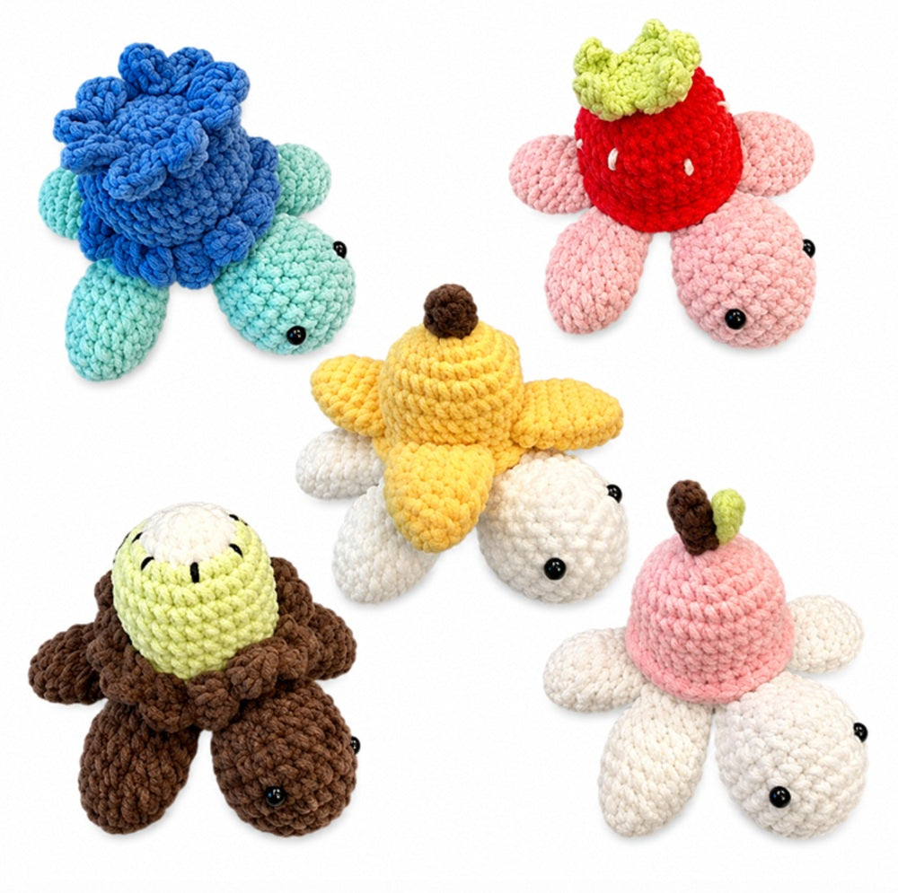 Fruit Turtle Crochet Kit for Beginners, 5 Pack with Video Tutorial – TIKA
