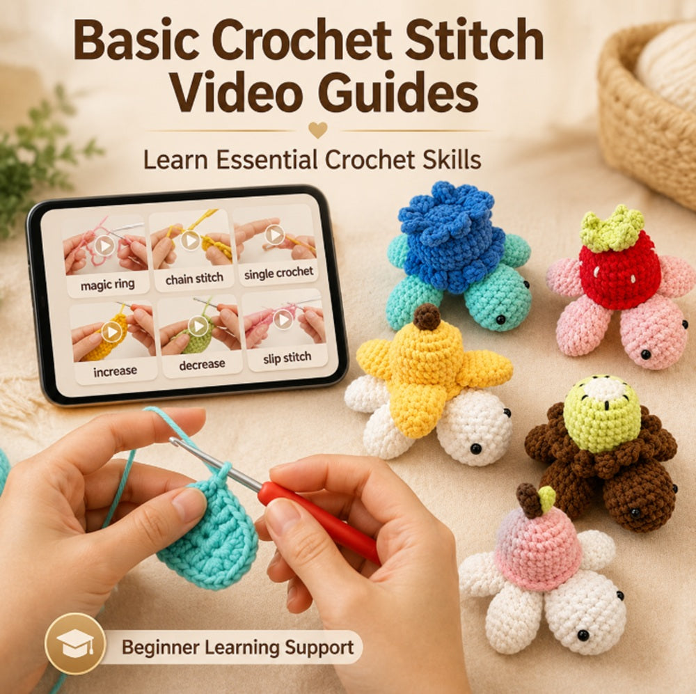 Fruit Turtle Crochet Kit for Beginners, 5 Pack with Video Tutorial – TIKA