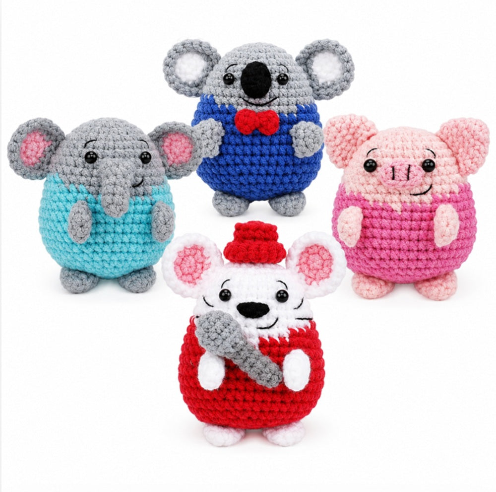 Animal Crochet Kit for Beginners, 4 Pack with Video Tutorials – TIKA