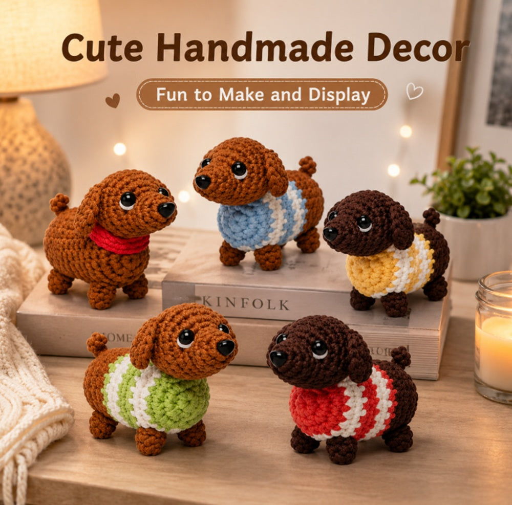 Dachshund Crochet Kit for Beginners, 5 Pack with Video Tutorial – TIKA