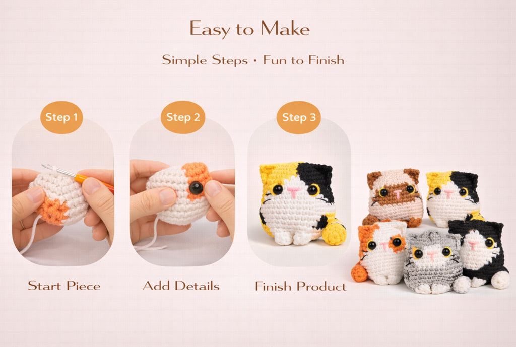 Cat Crochet Kit for Beginners, 5 Pack with Video Tutorial – TIKA