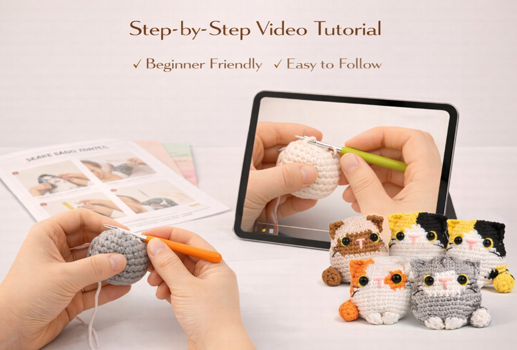 Cat Crochet Kit for Beginners, 5 Pack with Video Tutorial – TIKA