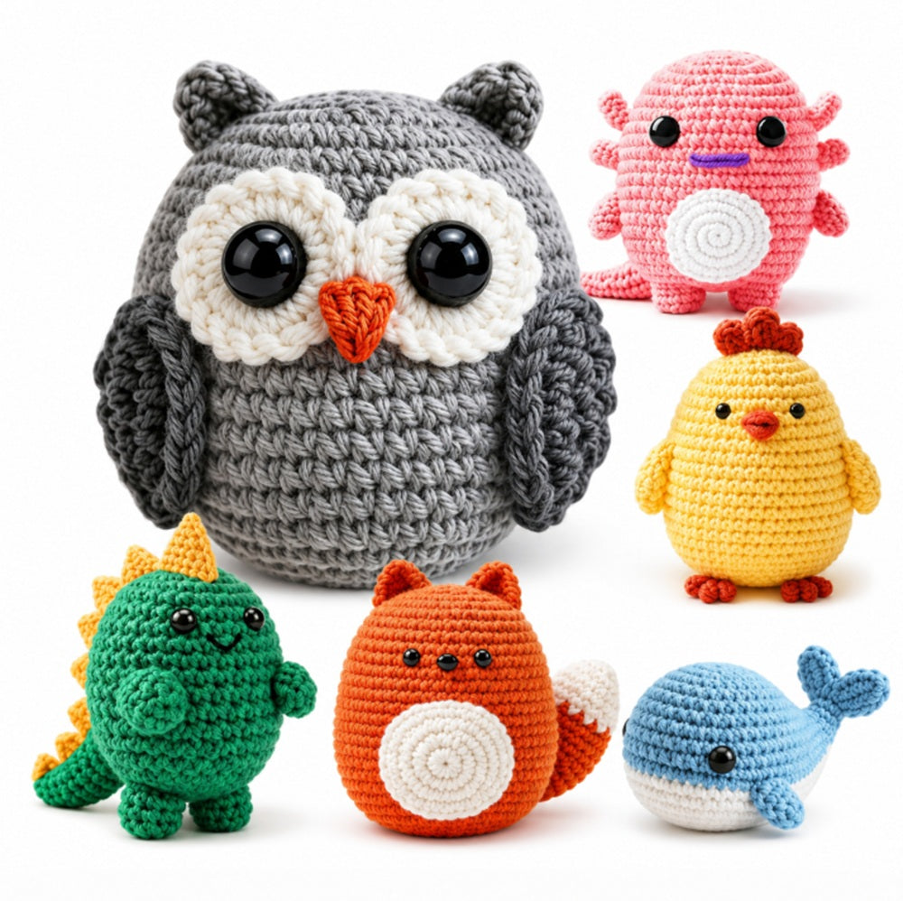 Animal Crochet Kit for Beginners, 6 Pack with Video Tutorial – TIKA