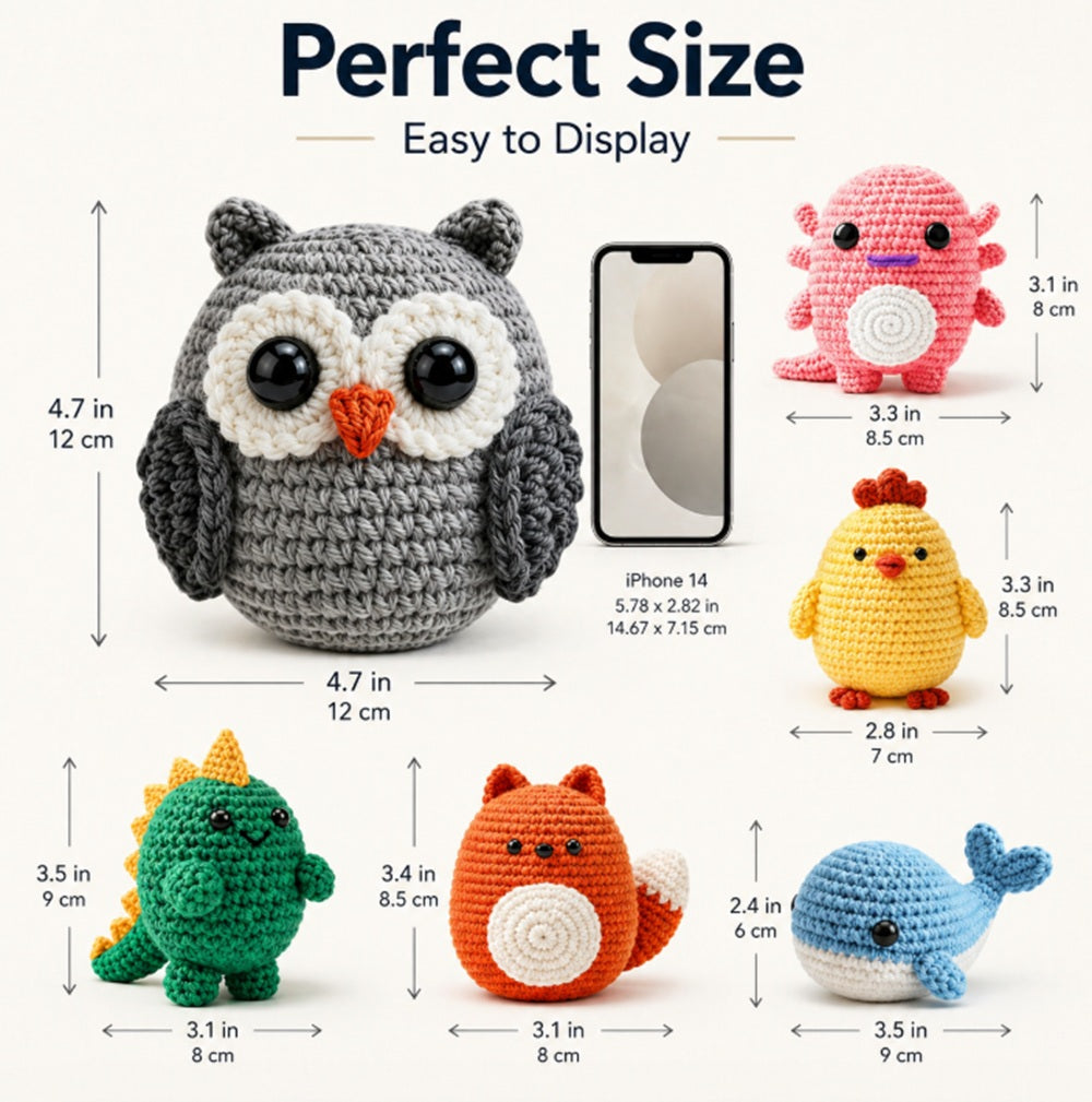 Animal Crochet Kit for Beginners, 6 Pack with Video Tutorial – TIKA