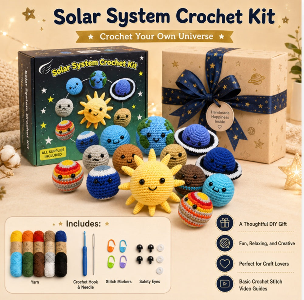 Solar System Crochet Kit for Beginners with Video Tutorials – TIKA