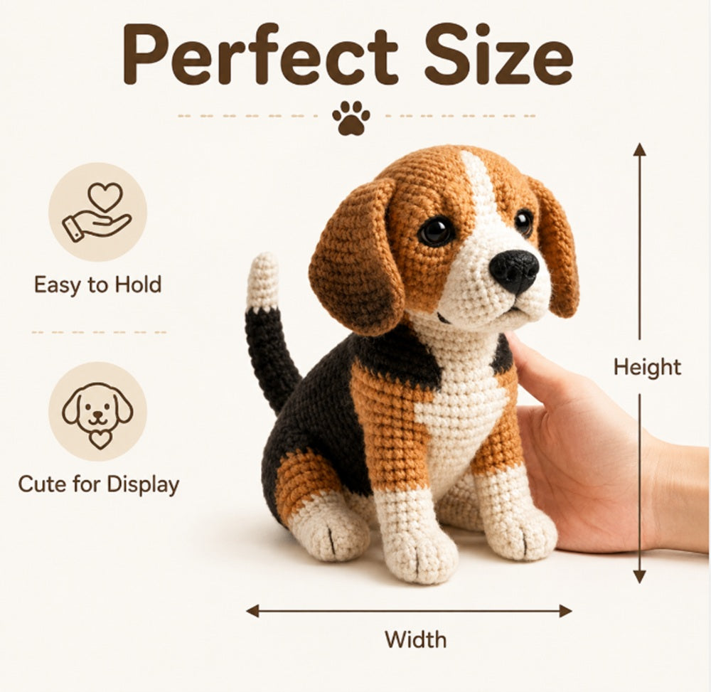 Beagle Dog Crochet Kit for Beginners with Video Tutorials – TIKA
