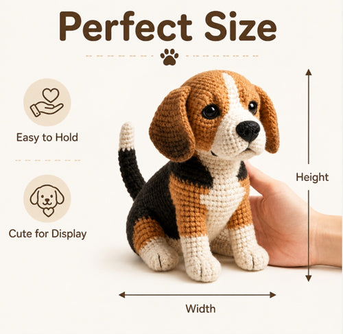 Beagle Dog Crochet Kit for Beginners with Video Tutorials – TIKA