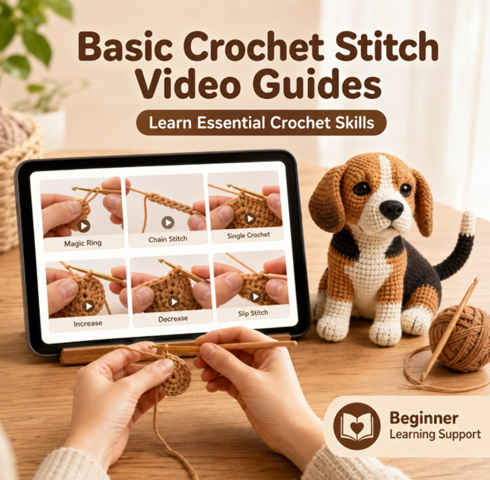 Beagle Dog Crochet Kit for Beginners with Video Tutorials – TIKA