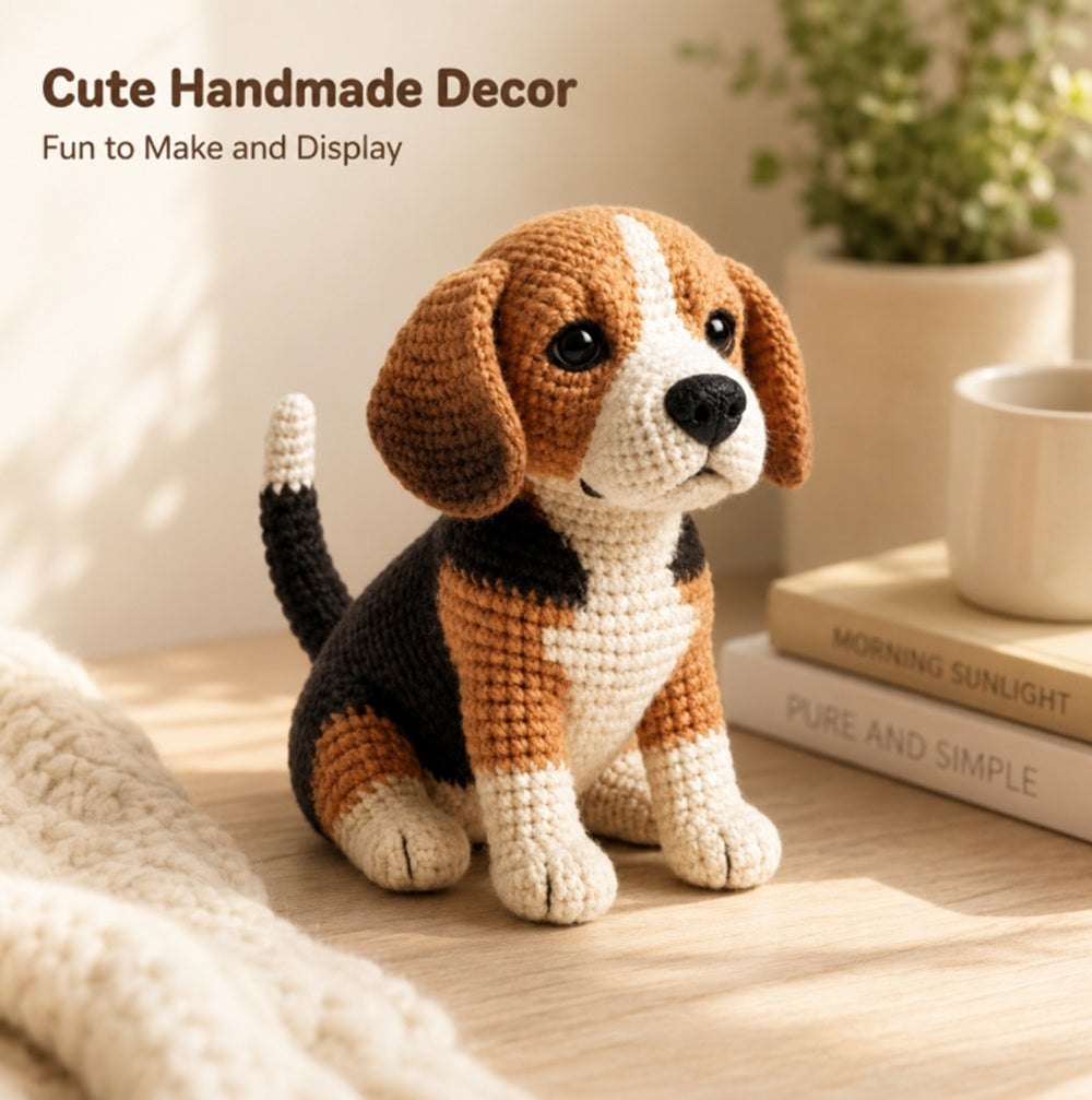 Beagle Dog Crochet Kit for Beginners with Video Tutorials – TIKA
