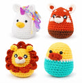 Animal Crochet Kit for Beginners, 4 Pack: Lion, Duck, Unicorn & Deer – TIKA