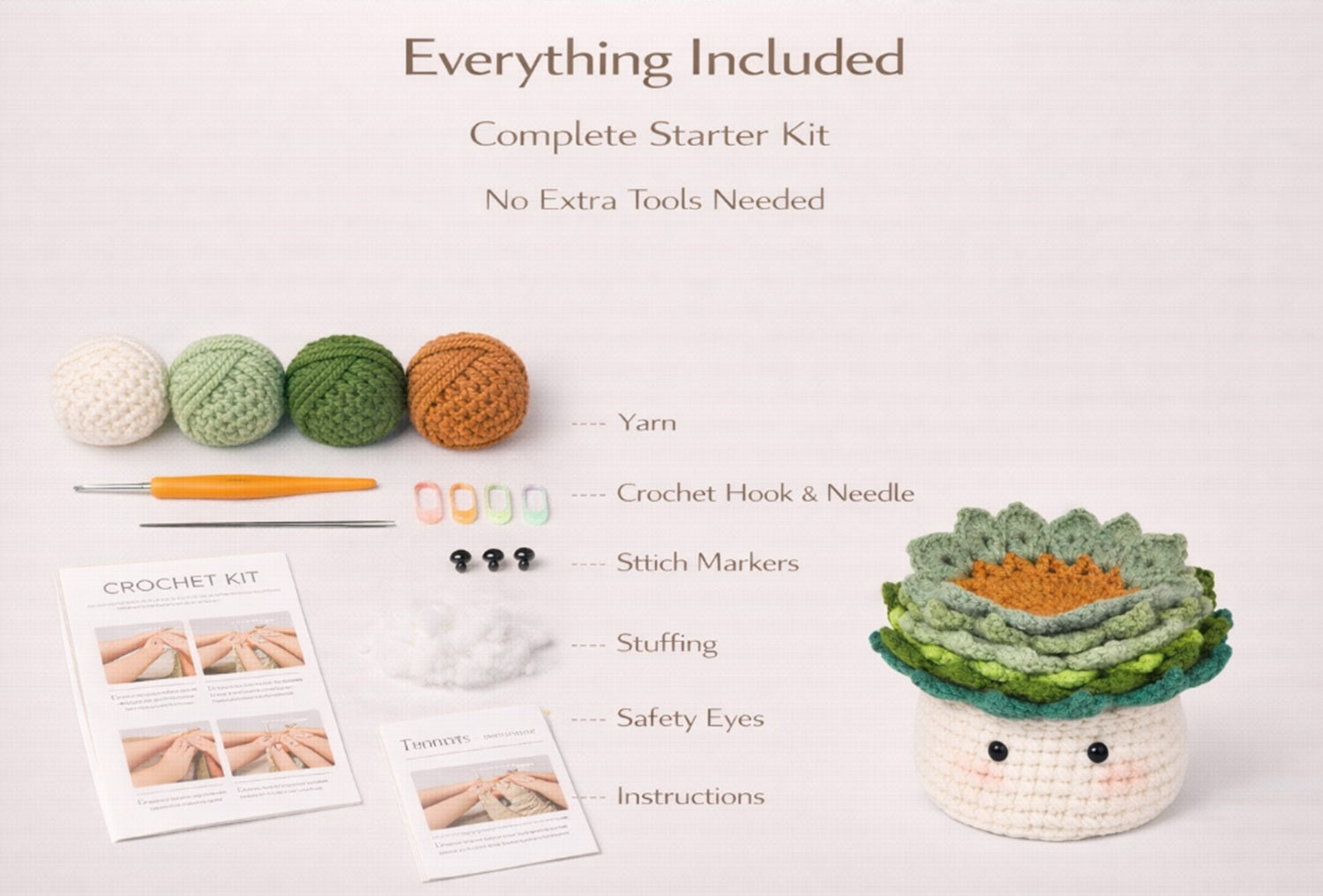 Crochet Coaster & Plant Pot Cover Kit for Beginners with Video – TIKA
