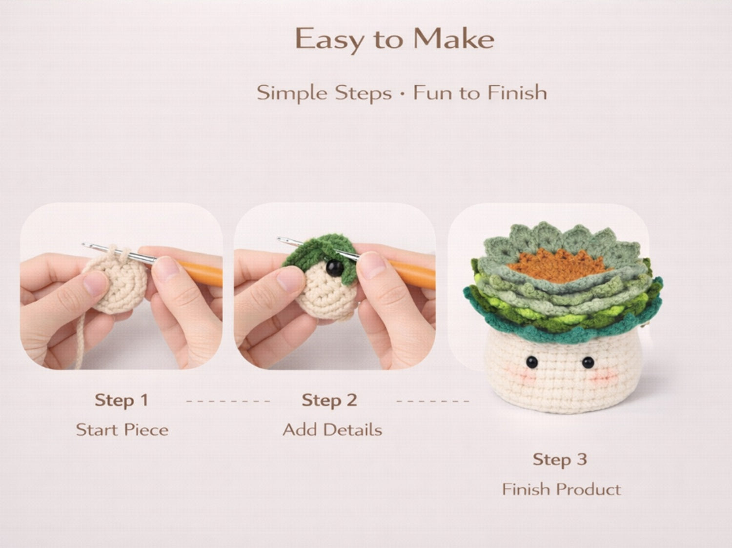 Crochet Coaster & Plant Pot Cover Kit for Beginners with Video – TIKA